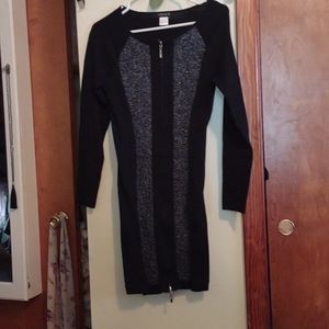 Black sweater dress.